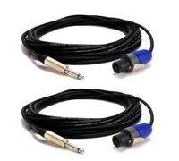 Lot de 2 Câbles Jack 6,35mm / Speakon mâle 10 m pour enceintes