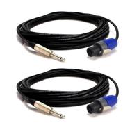 lot de 2 câbles - jack 6,35mm / speakon mâle 10 m pour enceintes