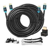 Lot de 2 Câbles MutecPower 15M HDMI 2.0 à Haut Débit avec Ethernet, 30 AWG, supportent Totalement Les canaux 3D 4Kx2K / 60HZ et Le Canal de Retour Audio - Câble Ultra HD 15 Mètre - mâle à mâle