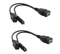 Lot de 2 câbles OTG de rechange pour Fire Stick 4K, pour Amazon Fire TV, compatible avec Samsung Galaxy pour téléphone LG Android, tablette, hôte micro USB avec alimentation micro USB