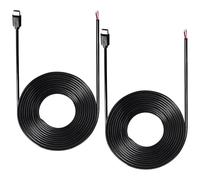 Lot de 2 câbles pigtail USB de type C de 200 cm, 2 m, 22 AWG, câble pigtail à 2 cœurs, fiche USB-C 3 A 5 V vers 2 broches vierges, câble d'extension USB pour éclairage LED, ventilateur, projets de