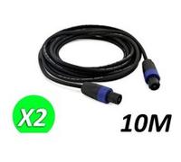 lot de 2 câbles speakon mâle / mâle 10 m pour enceintes soundlab go38zg