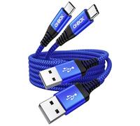 Lot de 2 câbles USB A vers USB C de 60 W à charge rapide de 1,8 m, câble USB vers USB C pour CarPlay, chargeur USB de type C pour iPhone 17/16/15/Pro Max, Samsung Galaxy S23 et plus encore, bleu