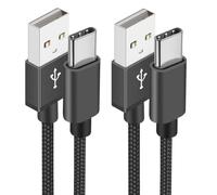 Lot de 2 câbles USB C, 2 m, en nylon, charge rapide, type C, pour Samsung Galaxy A51 A50 A41 A40 A71 A21s A20 A20e S8 S9 S10 S20 fe, Note 10 9 8, Huawei P40 P30 P20