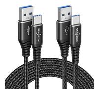 Lot de 2 câbles USB C à charge rapide, USB A vers USB C de type C, charge rapide pour Samsung Galaxy S24 S23 S22 S21 S20 FE Ultra S10 S9 S8, A14 A53 A50 A70 A54, Google Pixel 8 7 6, Huawei, Xiaomi
