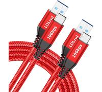 Lot De 2 Câbles Usb-C De Transfert De Données 10 Gbit/S - 1,8 M - Câble Tressé Usb 3.2 Gen 2 Usb A Vers Type C - Charge Rapide 3,1 A Pour Iphone 16/15 Pro Max Car Play, Samsung Galaxy S24/S23/S22