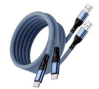 Lot De 2 Câbles Usb C En Nylon De Type C - 1 M - Câble De Charge Et De Données Usb C - Pour Samsung Galaxy S10/S9/S8+, Lg, Huawei P10/P20, Google Pixel, Xperia Xz, Bleu[X3280]