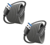 Lot de 2 câbles USB C femelle vers USB mâle, 3 m, 10 Gbit/s, USB 3.2 Gen 2 | Câble d'extension USBA vers USBC de 3 m, charge 60 W, câble d'extension USB C vers USB pour ordinateur portable, PC, disque U