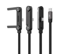 Lot de 2 câbles USB C vers Lightning de 1,5 m 27 W avec support intégré. Chargeur de support pour iPhone de qualité supérieure et chargeur plat pour iPhone. Câble de charge rapide de type C. Pas de