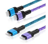 Lot de 2 câbles USB C vers USB C - 1,83 m - Pour iPhone 17, 16 Pro Max, 16 Plus, 16E, 15 Pro Max, 15 Plus, Samsung Galaxy S25, S24, S23, S22, S21, S20, A55, A15, A16 A54 A54 35 A25 A53