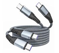 Lot de 2 câbles USB C vers USB C de 1,8 m, type C 60 W, câble de charge rapide USB C en nylon tressé pour iPhone 17, 16, 15 Pro Max, iPad, MacBook Neo Air Pro, Samsung S26, S25 Ultra Pixel