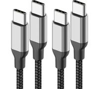 Lot de 2 câbles USB C vers USB C de 1 m pour iPhone 16/15 Pro/Max/Plus CarPlay, 2 câbles de charge USB C vers USBC de 60 W pour Samsung Galaxy S24/S23 Ultra, câble de charge rapide USB-C, noir