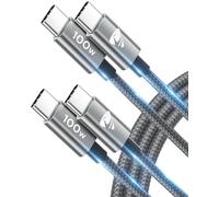 Lot de 2 câbles USB C vers USB C de 2 m, 100 W C vers C, charge rapide, câble de charge USB C pour iPhone 16, 15 Pro Max, Plus, MacBook, iPad Pro Air/Pro, Samsung Galaxy S25/S24/S23 Ultra Pixel 9