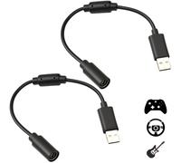 Lot de 2 câbles USB pour Logitech G920 G923 G27 G29 pour manette Xbox 360, Guitar Hero pour Rocksmith, adaptateur de câble de tonalité réelle, Driving Force Thrustmaster Ferrari 458 Spider Racing