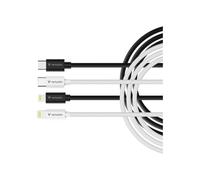 Lot de 2 cables Verbatim Essentials Sync & Charge USB-C 27W M/M 1m (Noir/Blanc)