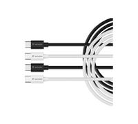 Lot de 2 cables Verbatim Essentials Sync & Charge USB-C 60W M/M 1m (Noir/Blanc)
