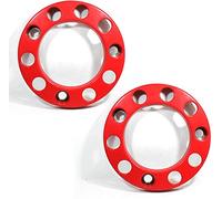 Lot de 2 cache-boulons de roue universels pour camion - En plastique poli brillant - 22,5" - Rouge