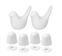 Lot de 2 cache-boulons de toilettes en céramique avec 4 couvercles à vis pour salle de bain élégante en porcelaine de qualité supérieure pour un usage quotidien (blanc)