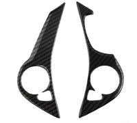 Lot de 2 cache-boutons de volant en fibre de carbone pour Honda Accord 2013-2017 Type B - Accessoires de moulage intérieur noir - Panneau décoratif résistant à la chaleur