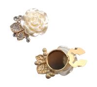 Lot de 2 cache-boutons dorés pour homme, robe, chemise, camélias et fausses perles, accessoires de boutons de manchette en fausses perles, taille unique, Comme décrit, Comme décrit.