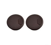 Lot de 2 cache-câbles en plastique avec couvercle à rabat rotatif amovible pour gérer les câbles d'ordinateur plus grands sur les bureaux et les bureaux à domicile (marron foncé)