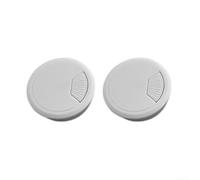 Lot de 2 cache-câbles en plastique avec couvercle rotatif amovible pour gérer les câbles d'ordinateur plus grands sur les bureaux et les bureaux à domicile (blanc)