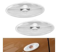 Lot de 2 cache-clignotants latéraux pour Nissan March pour K12 | Ajustement direct pour Cube, Juke, Note ; restaure les verres décolorés ; installation facile à clipser ; visibilité claire