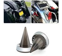 Lot de 2 cache-feux de moto avec anneau extérieur galvanisé pour Harley Travel Road King Glide 1986-2021 (fumé)