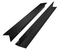 Lot de 2 cache-joints rétractables en acier inoxydable résistant à la chaleur pour comptoir de cuisinière (noir)