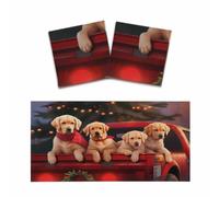 Lot de 2 cache-lampes fluorescentes pour plafonniers Motif chiot dans un