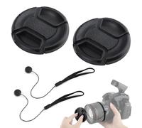 Lot de 2 cache-objectifs 58 mm avec trou pour laisse pour Nikon Canon EOS 2000D 1300D 1200D 850D 800D 760D 750D 700D 650D 100D 200D 250D EF-S 18-55 mm