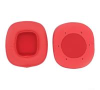 Lot de 2 cache-oreilles de rechange pour casque Siberia S21 avec coussinets en cuir protéiné avec six trous pour une meilleure ventilation (rouge)
