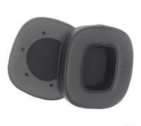 Lot de 2 cache-oreilles en cuir protéiné pour casque Siberia S21 avec circulation de l'air améliorée via un design à six trous pour un port plus frais (noir)