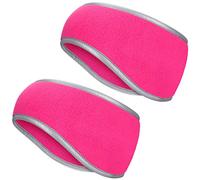 Lot de 2 cache-oreilles réfléchissants haute visibilité avec couverture polaire thermique pour course à pied, cyclisme, ski, sécurité sportive pour homme et femme, utilisation par temps froid