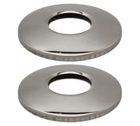 Lot de 2 cache-plaques pour échelle de piscine pour main courante de 4,1 cm - Pièces de rechange en métal robuste pour protection des bords de sécurité de piscine, blanc rond