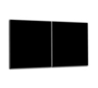 Lot de 2 cache-plaques vitrocéramiques - Planche à découper - 80 x 52 cm - Noir - Protection anti-éclaboussures - Pour plaque vitrocéramique - Planche à découper en verre de sécurité - 2 x 40 x 52 cm