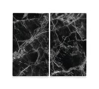 Zeller Lot de 2 Cache-plaques en marbre, pour plaques Cuisson, Céramique, Noir marbré, 30 x 52 x 1 cm