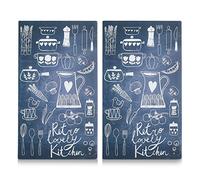 Lot de 2 Cache-plaques Zeller en marbre, pour plaques Cuisson, Verre, Lovely Kitchen, 30x52x1 cm
