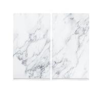 Lot de 2 Cache-plaques Zeller en marbre, pour plaques Cuisson, Verre, Marmor Weiß, 30 x 52 x 1 cm