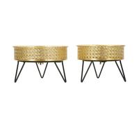 Cache-pot Mauro Ferretti Bossy (x2) Noir 20,5x13-18x13 cm