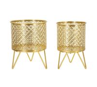 Lot de 2 Cache-Pots Design ""Ceci"" 20cm Or
