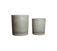 Lot de 2 cache-pots en béton gris clair, intérieur/extérieur, autoportants - House Doctor, Hook - 40x40x45 cm