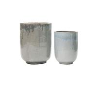 Lot de 2 cache-pots en céramique gris, intérieur/extérieur - House Doctor, Pho - 35x35x45 cm
