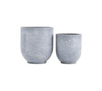 Lot de 2 cache-pots en fibrociment gris, H45/H55, à poser - House Doctor, Gard - Ø40 H45/H55 cm