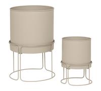 Lot de 2 Cache-Pots en Métal "Aze" 44cm Beige Lin