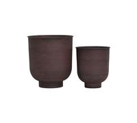 Lot de 2 cache-pots en métal bordeaux Vig