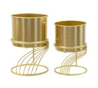 Cache-pot Mauro Ferretti Spirally (x2) Doré 23x35-20x30 cm