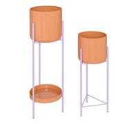 Lot de 2 Cache-Pots en Métal "Poolside" 60cm Corail