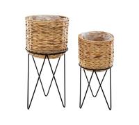 Atmosphera - Cache-pots sur pied Hya - Lot de 2 54 cm Naturel Beige