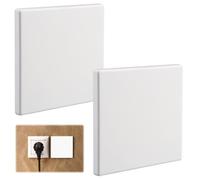 Lot de 2 Cache Prise Murale, 8.6x8.6 cm Obturateur Prise, Cache pour Prise Murale, Plaque Murale Vierge en Plastique, Cache-Prises Encastrées pour Prises Ou Interrupteurs Inutilisés (Blanc)